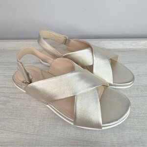 Like New! Cole Haan Grand Ambition flat sandal gold metallic size 8.5 women’s